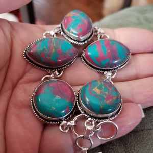 Mosaic Jasper 925 Bracelet!